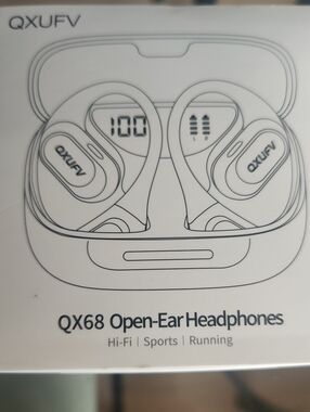 QX68 Open-Ear Headphones — Pink Wireless Sports Earbuds